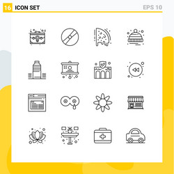 set 16 modern ui icons symbols signs for sale vector