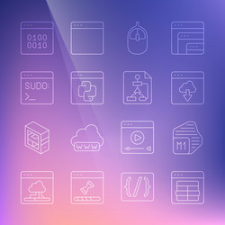 set line mysql code processor cloud technology vector image