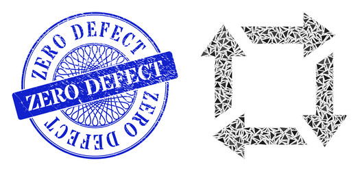 Textured zero defect stamp seal and triangle vector