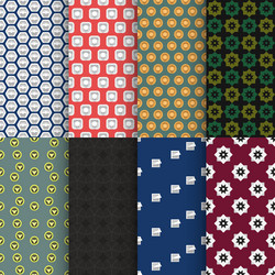 various complex seamless back patterns in set vector image