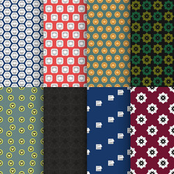 various complex seamless back patterns in set vector