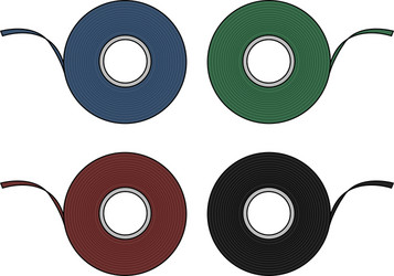 blue green red black insulation tape set vector