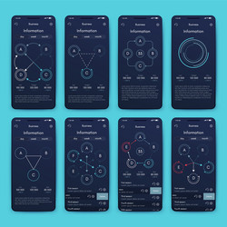 different ui ux gui screens and flat web icons vector image