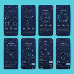 different ui ux gui screens and flat web icons vector