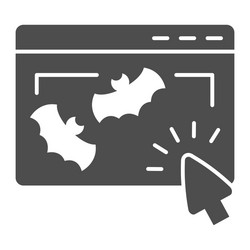 Halloween action web page with bats and pointer vector