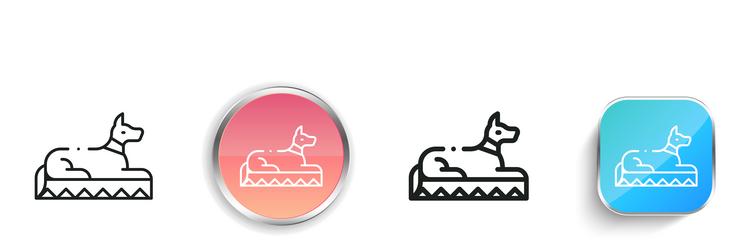 jackal icon thin linear regular and button style vector image