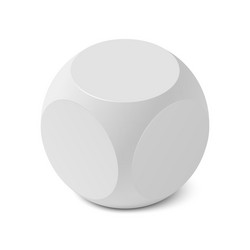 one isometric cube with rounded edges and angles vector image