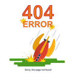 rocket missile crashed error not found concept vector image
