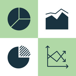 Set of graphs diagrams and statistics icons vector