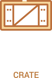 Crate concept 2 colored icon simple line element vector