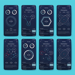 different ui ux gui screens and flat web icons vector