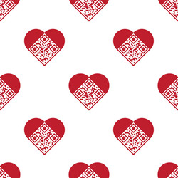 Heart Shaped QR Code Pattern vector