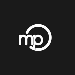 initials mp logo monogram with simple circles vector image