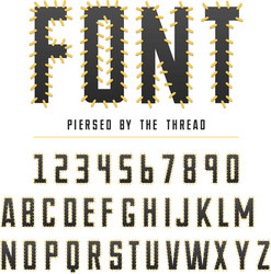 modern font made by threats typeface for original vector image