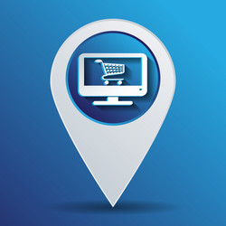 Monitor with symbol shopping cart icon online vector