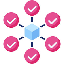 Network validation icon blockchain related vector