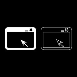 Window application with arrow browser concept web vector