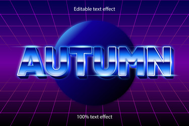 autumn editable text effect retro style vector image