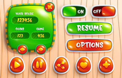 design for complete set of score button game vector image