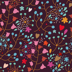 floral seamless pattern with flowers and leaves vector