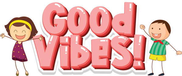 Font design for word good vibes with two happy vector