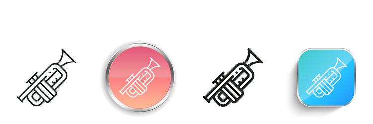 jazz icon thin linear regular and button style vector image