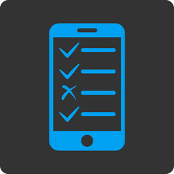 Mobile tasks icon from commerce buttons overcolor vector