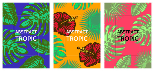 set of three abstract poster templates vector image