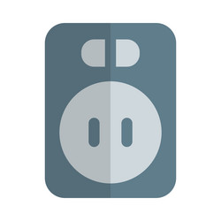 Wall mounted power socket with switch button vector