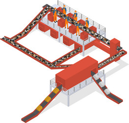 garbage processing concept 3d isometric view vector image