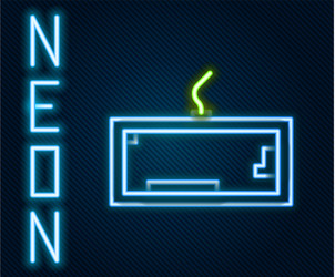 Glowing neon line computer keyboard icon isolated vector