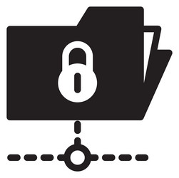 protected folder linear icon shared file storage vector image