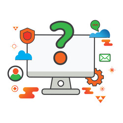 question computer flat can use for icon design vector image