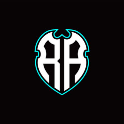 R a initial logo design with shield shape vector