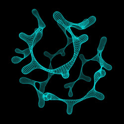 3d connection structure technology style vector image