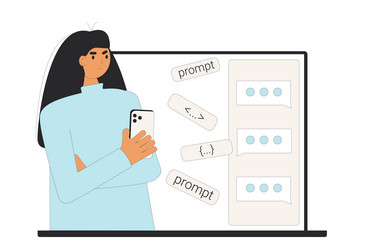 artificial intelligence confusing prompt vector image