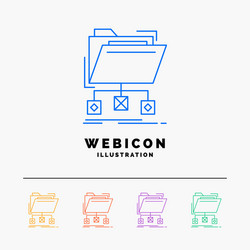 backup data files folder network 5 color line web vector image
