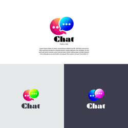 Colorful gradient double bubble chat logo design Vector Image