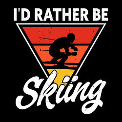Retro Skiing T-Shirt - Vintage Ski Rider Vector Image