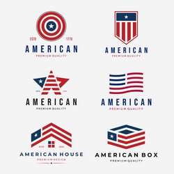 American flag wings military veteran army logo Vector Image