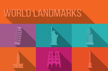 world landmarks famous buildings europe america vector