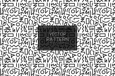 zigzag curve round black lines memphis pattern vector image