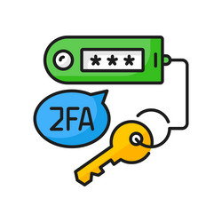 2fa two factor verification icon security code vector image
