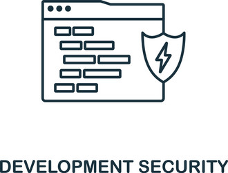 Development security line icon thin design style vector