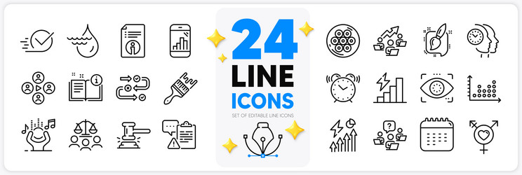 Icons set of manual time management and graph vector