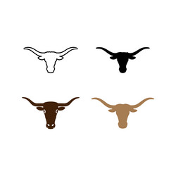 Longhorn Head Silhouette Vector Image