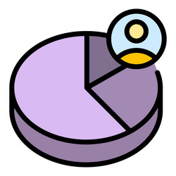 management pie chart icon flat vector