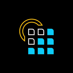 nine rectangulars block and line out with letter c vector image