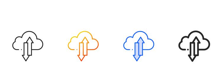 cloud computing iconthin linear gradient blue vector image