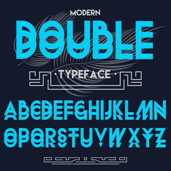 Double typeface font made by doublescript modern vector